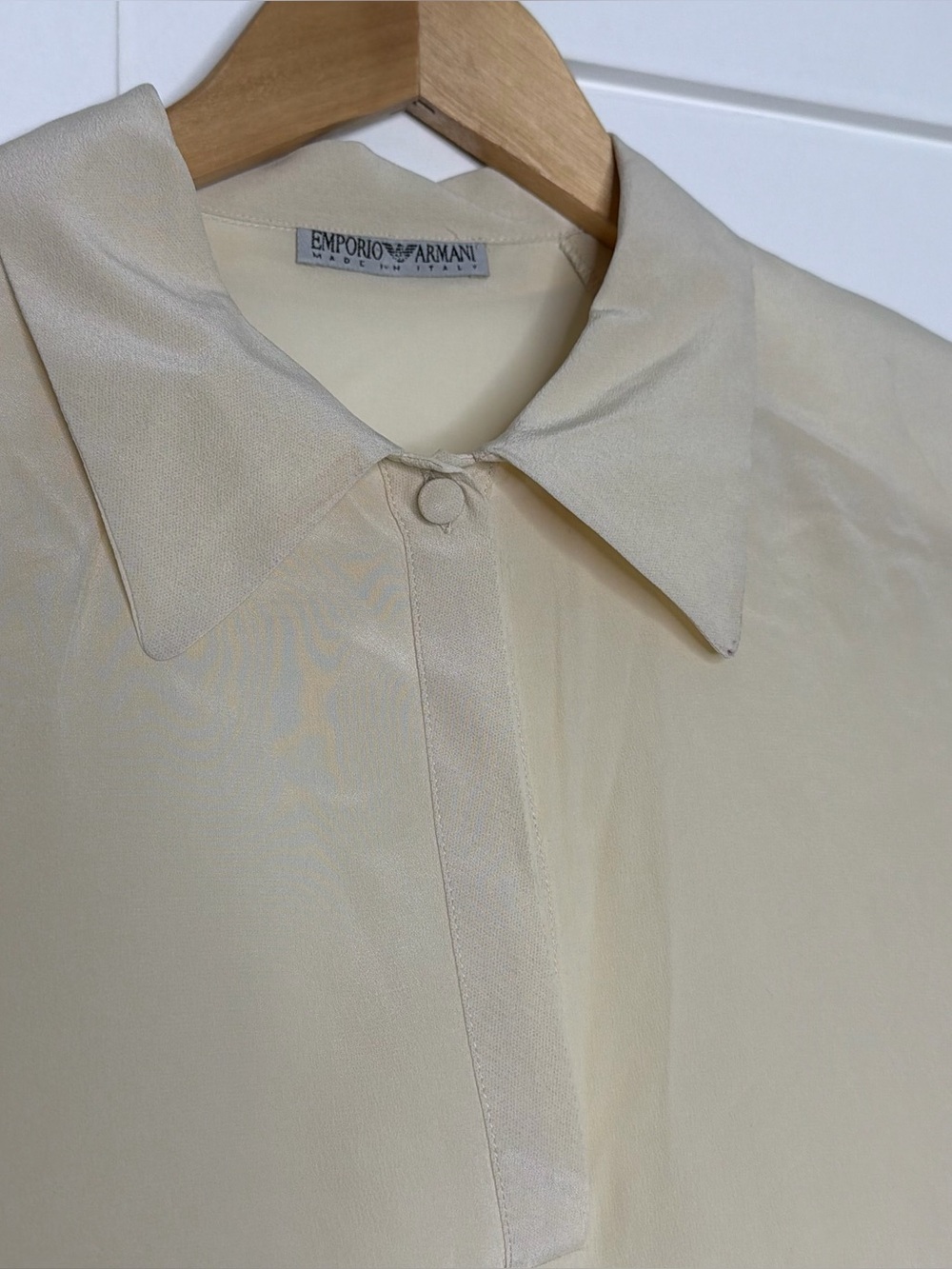 EMPORIO ARMANI Emporio Armani silk blouse 46 10 medium large cream ivory career - Picture 2 of 8